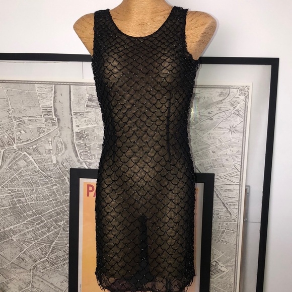 MOSCHINO Cheap and Chic Black Fishnet Sleeveless Dress Size S - Picture 1 of 12